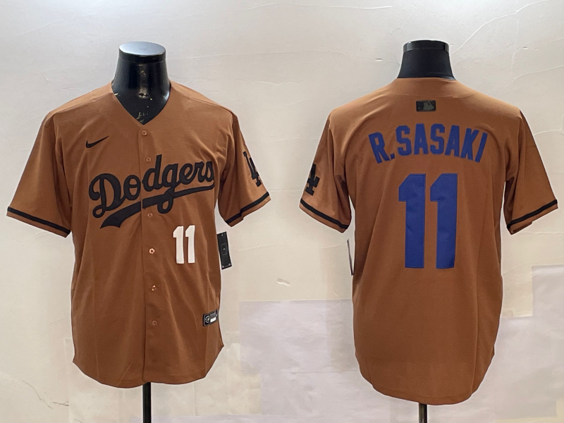 Men Los Angeles Dodgers #11 R Sasaki yellow 2025 MLB nike jersey style 15